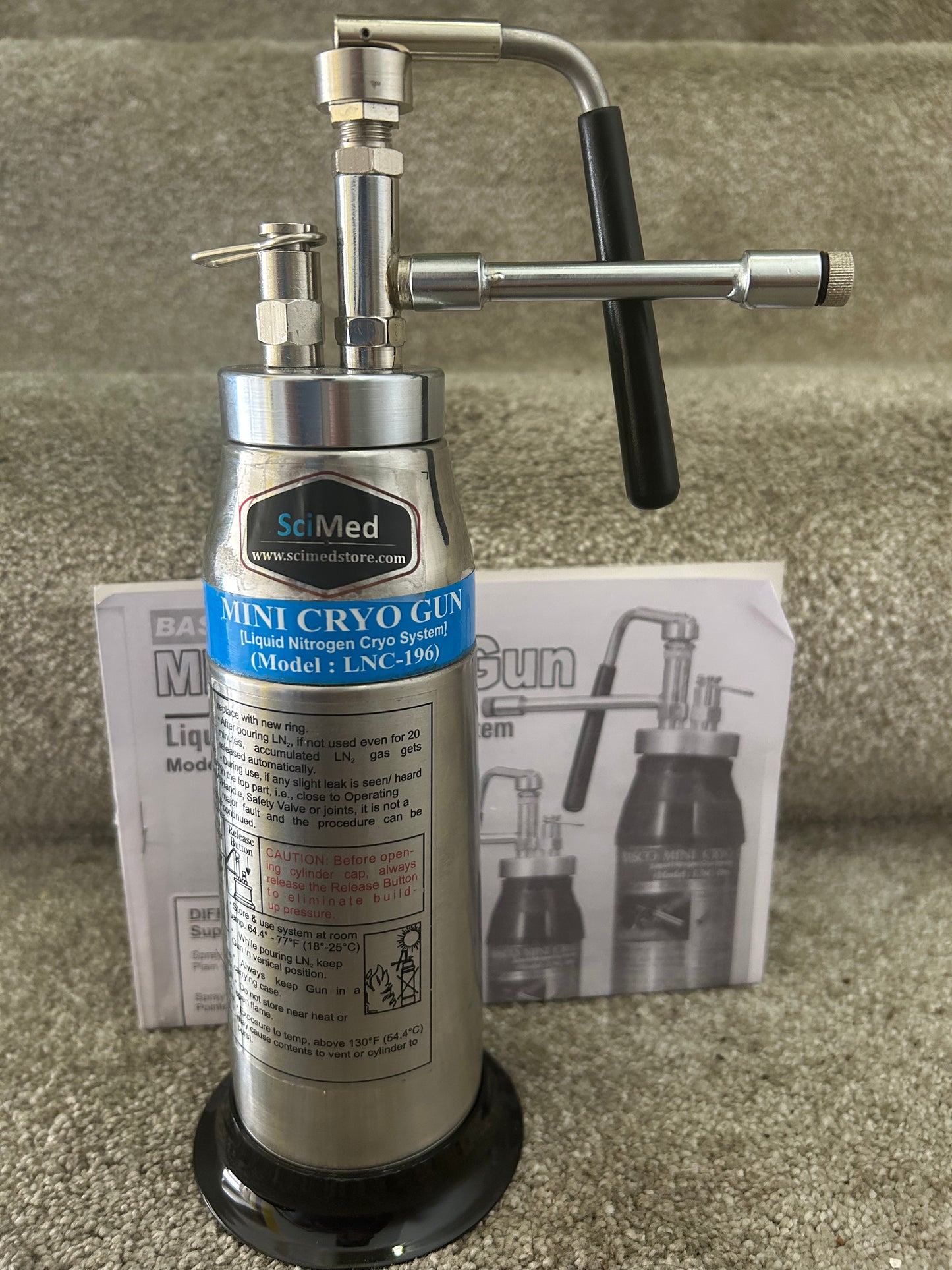 SciMed - Mini Cryogun 350 ml liquid nitrogen dermatology spray with 6 freeze heads