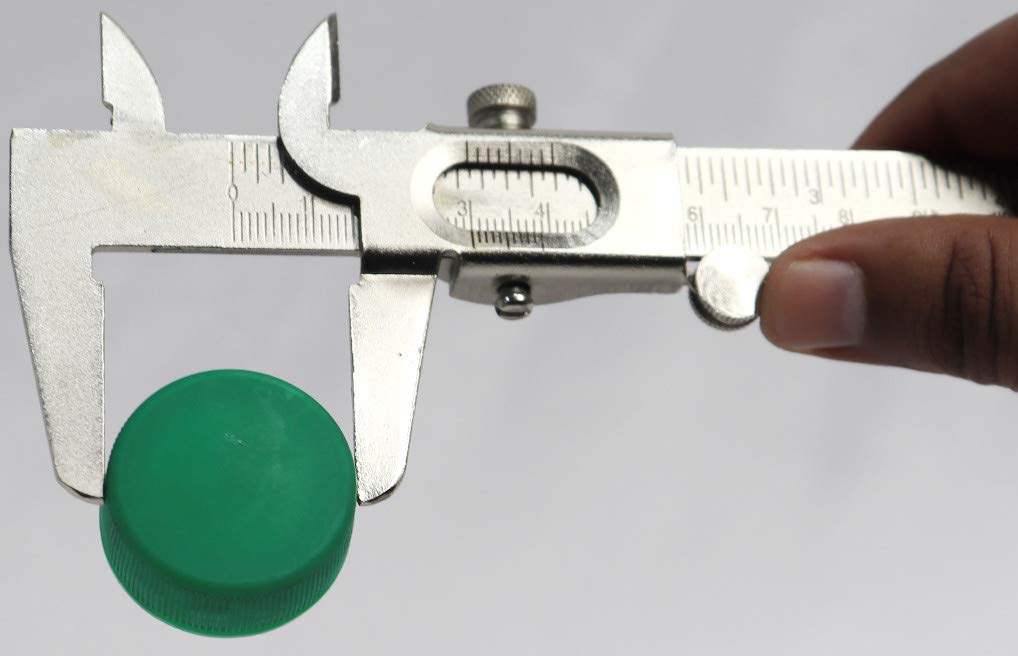 Vernier Caliper 6 Inch Range, Can measure OD (outside diameter), ID (inside diameter), depth, and steps.