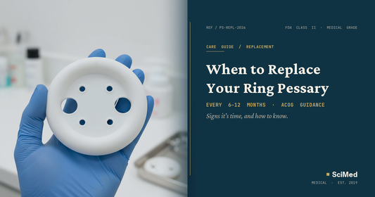 Ring pessary with support held by gloved clinician — SciMed featured image for When to Replace Your Ring Pessary guide