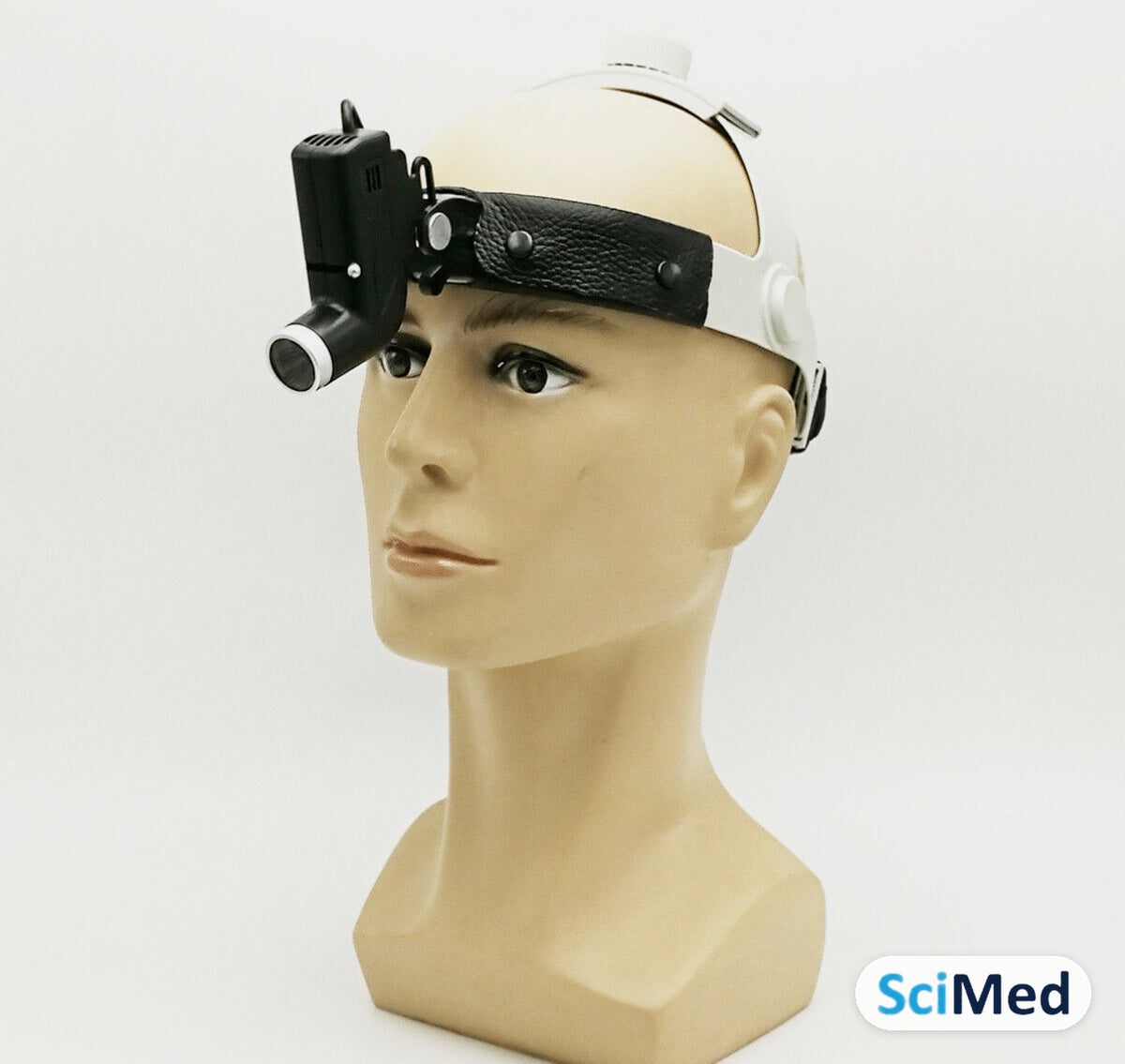 SciMed ENT LED headlight – Black, on mannequin