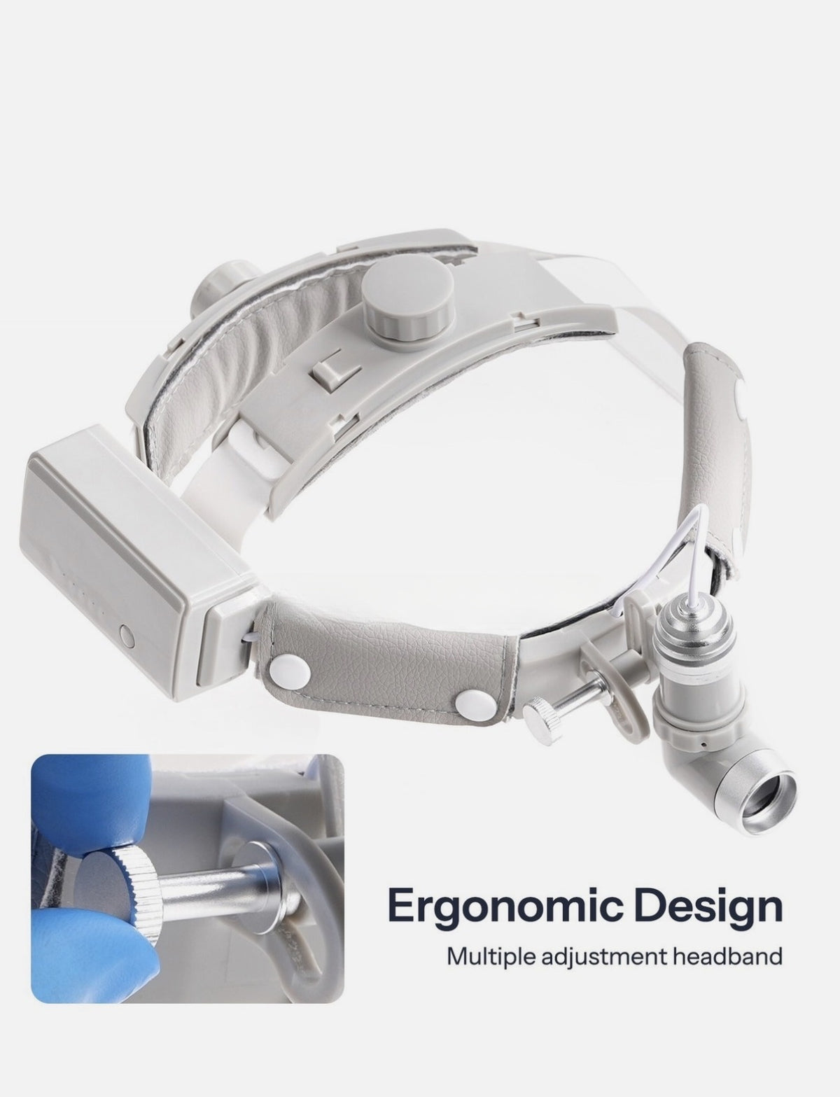 SciMed ENT surgical LED headlight – White, with adjustable headband