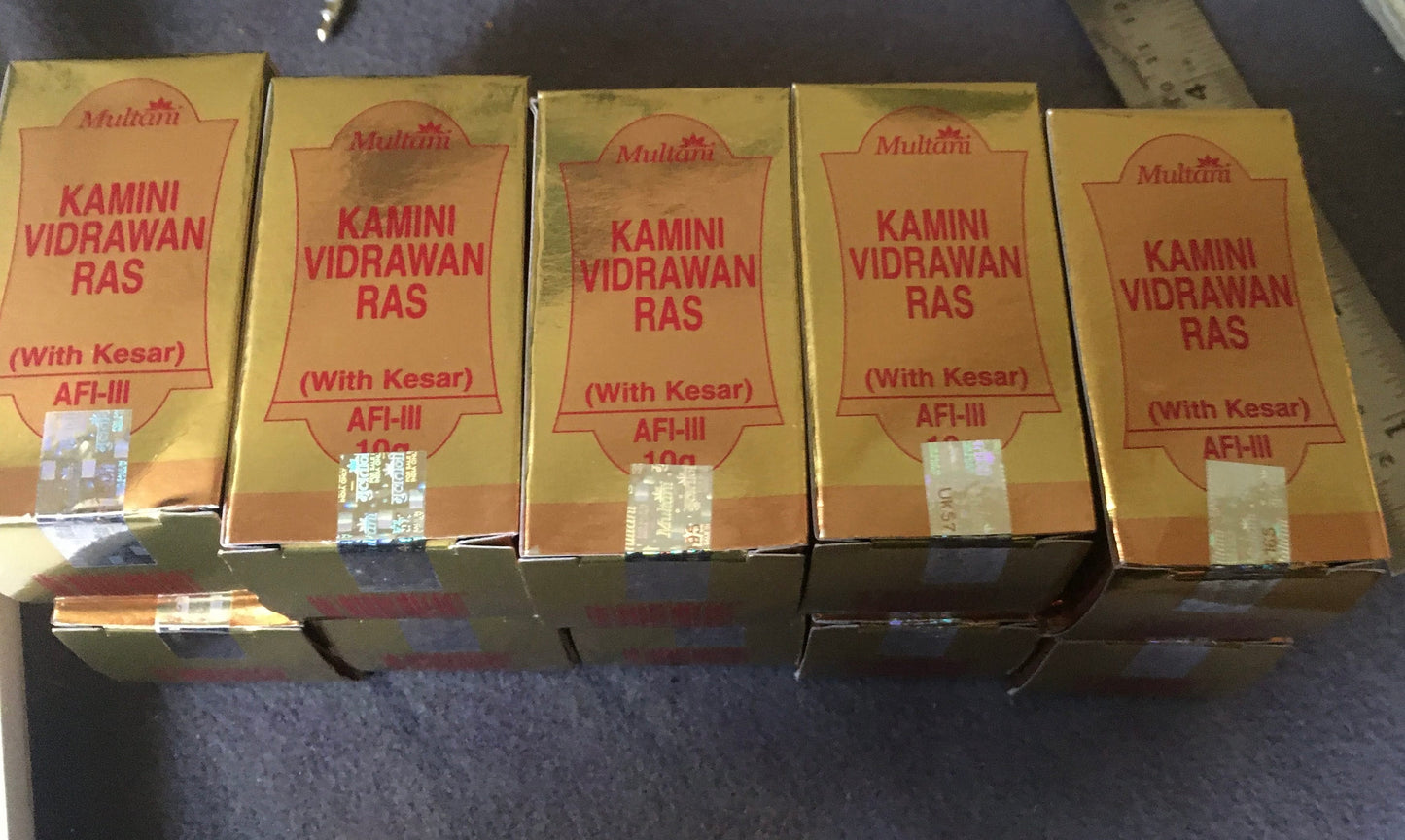 Multani Kamini Vidrawan Ras 10 Grams Bottle 40 Tablets Original Sealed Pack SEP 2024 Stock