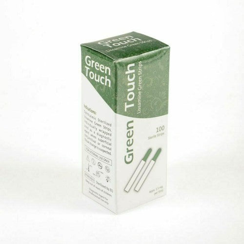 Lissamine Green 1.5mg Green Touch Strips Ophthalmic Sterile 100 Strips Each Box - 15 Box Lot - SciMed Store SciMed Store