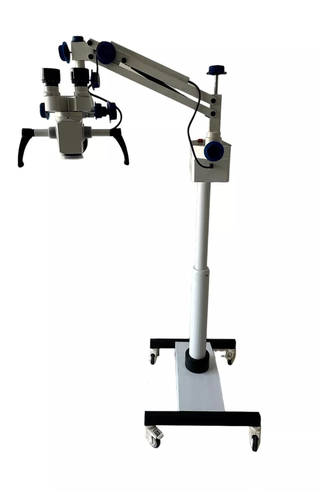 SciMed 3-Step Dental Operating Microscope on wheeled floor stand — side view