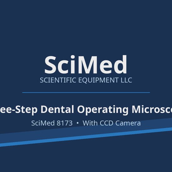 SciMed 8173 three-step dental operating microscope with CCD camera — overview video