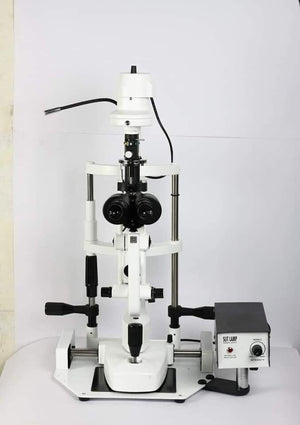 2-step slit lamp microscope with accessories — 10x, 16x, 24x magnification