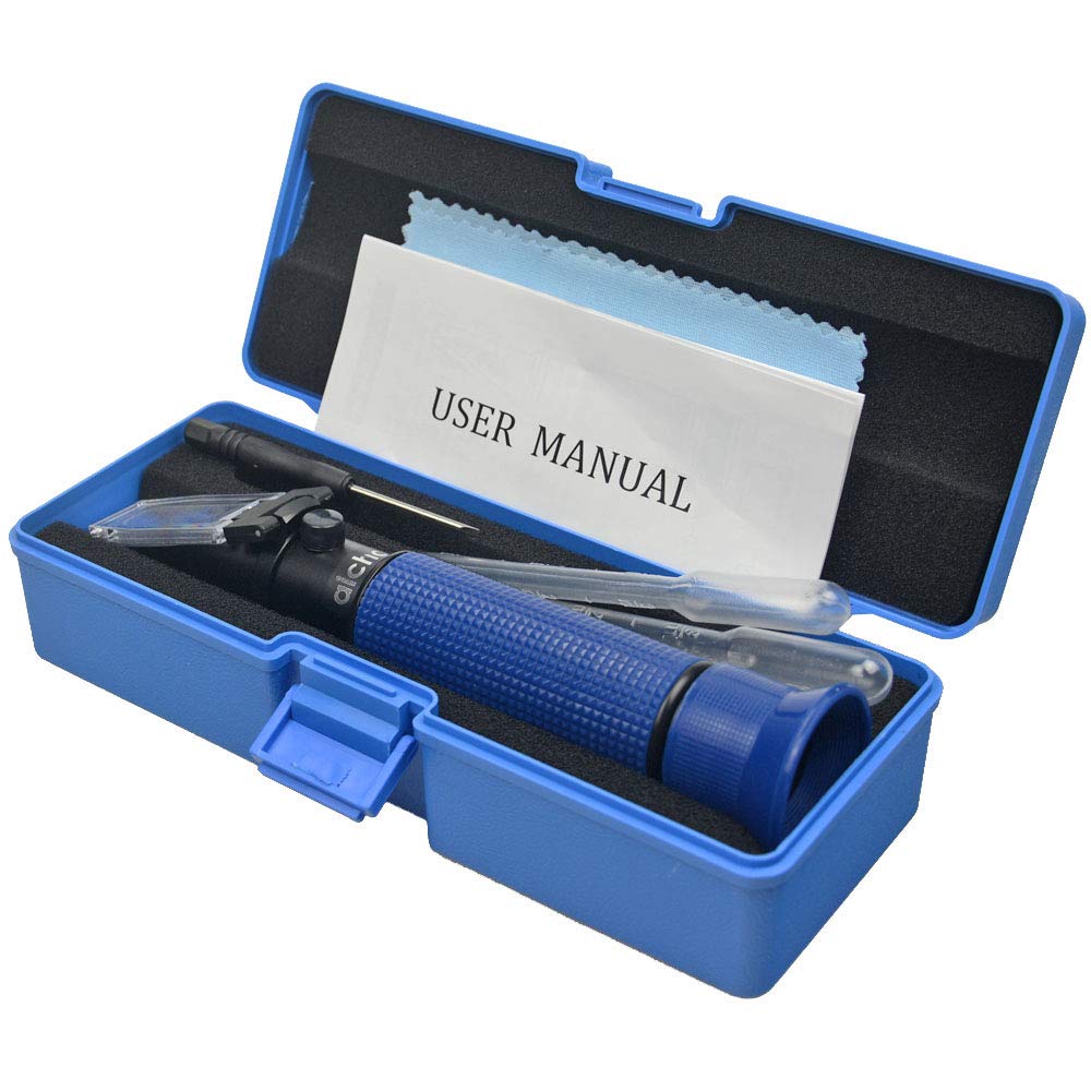 Handheld Refractometer Dual Scale Automatic Temperature Compensation 0-32% Specific Gravity Hydrometer with ATC