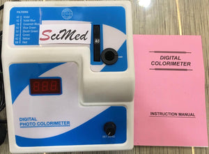 Digital Photo Colorimeter, Wavelength range 400 to 700 nm, Resolution 0.01, Absorbance 0 – 1.99a
