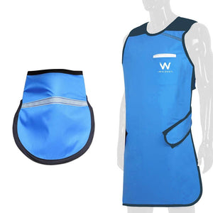 Lead apron with thyroid collar for x-ray protection, protective vest with adjustable straps & shielding panels
